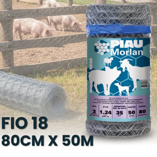 Tela Mangueirão Fio 18 80cm x 50m Morlan  Arame Galvanizado em Oferta na Shopee