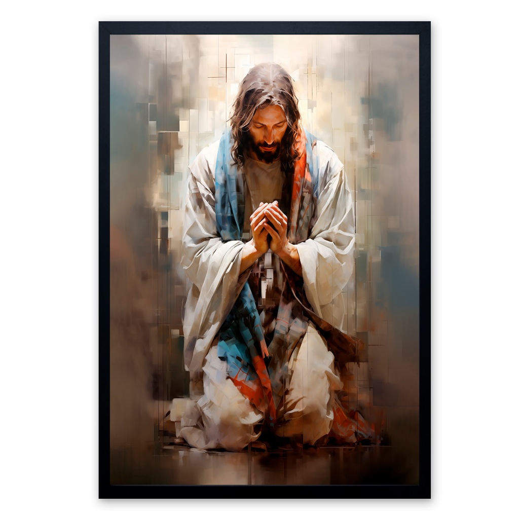 Quadro Decorativo 1 Tela Jesus Em Oração 120X80cm Para Sala Quarto Escritorio em Oferta na Shopee