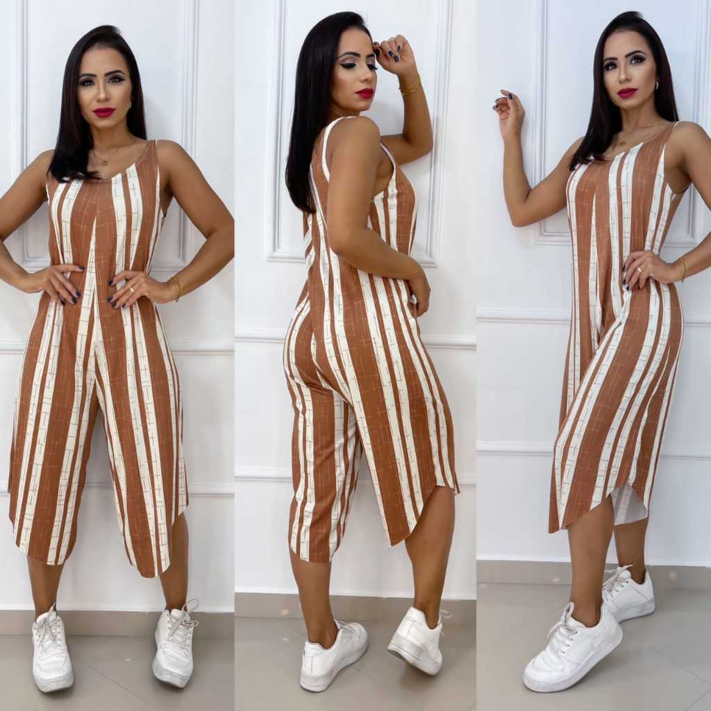 Macacão Macaquinho Pantacourt feminina de Festa Noite Frente e Verso Alça Moda casual black friday