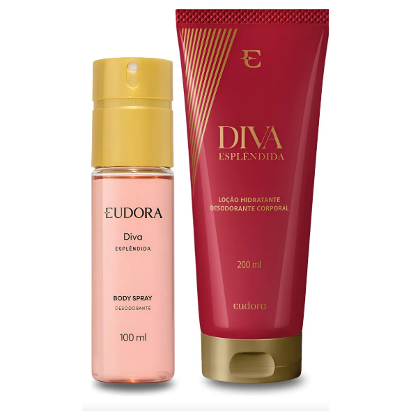 Combo Diva Esplêndida: Loção Hidratante Corporal 200ml + Body Spray 100ml em Oferta na Shopee