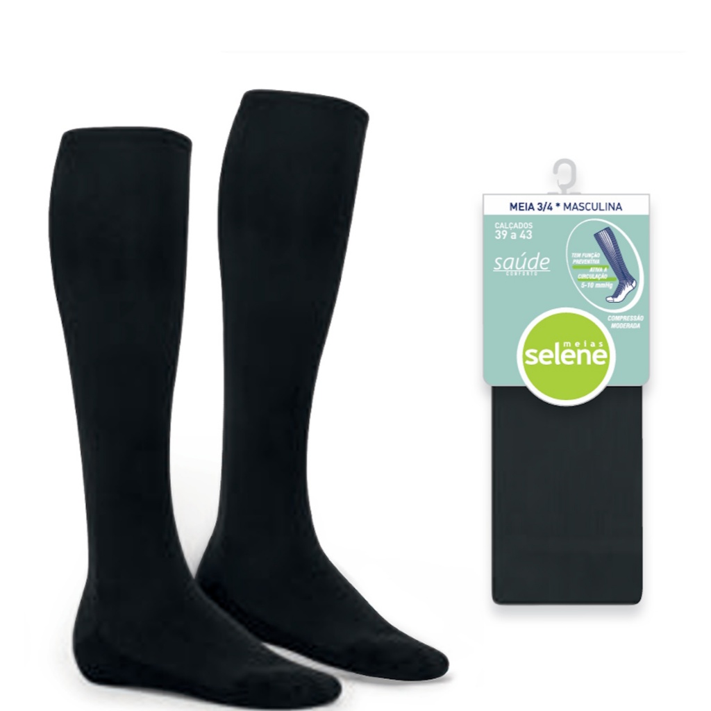 Meia 3/40 Selene Compressão Moderada Masculina Promoção em Oferta na Shopee