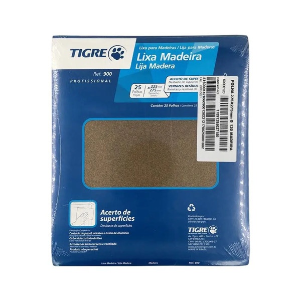 Lixa para Madeira 900/80 – Unidade (Tigre)