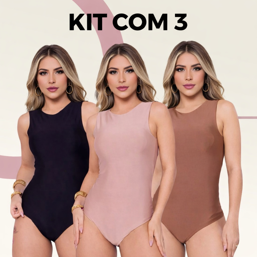 Kit 3 Body Feminino Regata Basica Suplex com Forro duplo Zero Transparencia Estilo Zarah em Oferta na Shopee