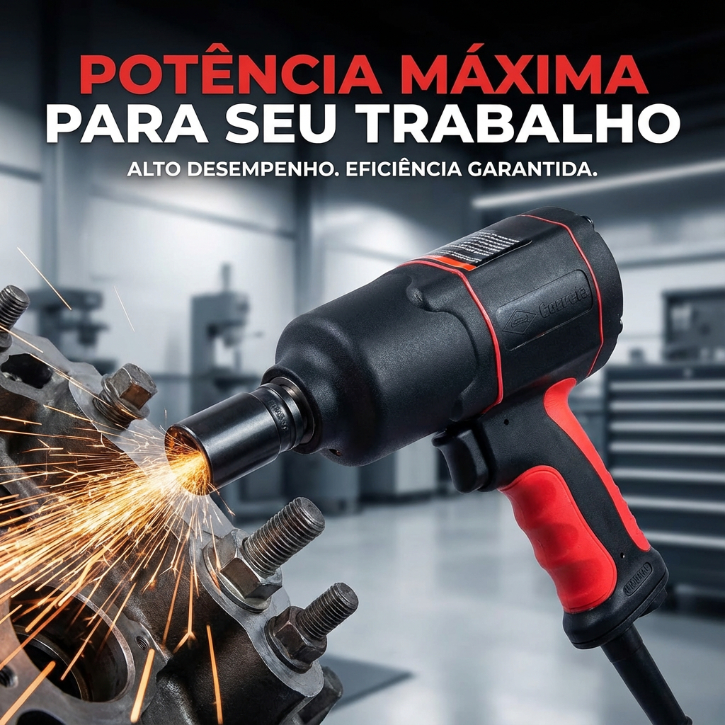 Chave Impacto Pneumática 1/2" Corneta 61kgfm 7500RPM Torque Alto Mecânica Oficina Profissional