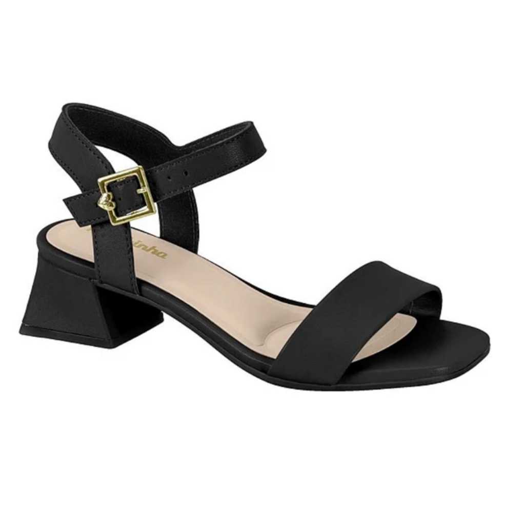 Sandália Infantil Menina Molekinha Com Salto- Preto
