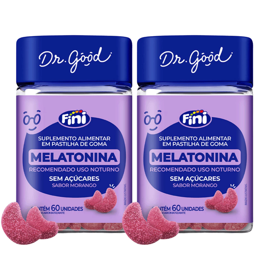 Fini Melatonina em Gomas Kit 2 Unidades | 120 Gomas Totais | Sabor Agradável em Oferta na Shopee