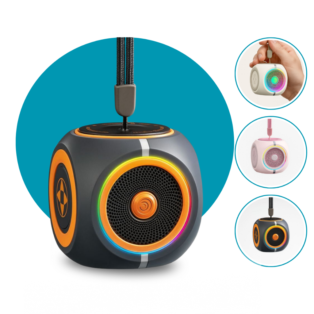 Imagem Mini Caixa de Som Bluetooth Portátil Cubo RGB  TWS Sem Fio Alça  Caixinha de Som LED Potente 360