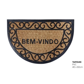 Capacho Retangular ou Meia Lua Entrada de Porta Tapete Antiderrapante Bem Vindo