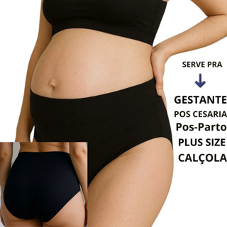 kit 5 calcinhas cós alto gestante gravida pós parto diversas cores em Oferta na Shopee