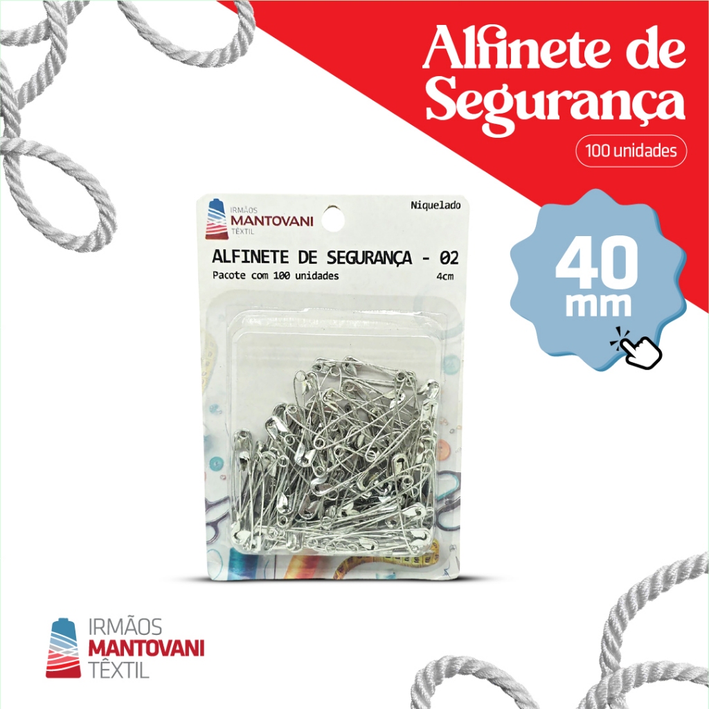 Alfinete de Segurança - 02/40mm - 100un/pct
