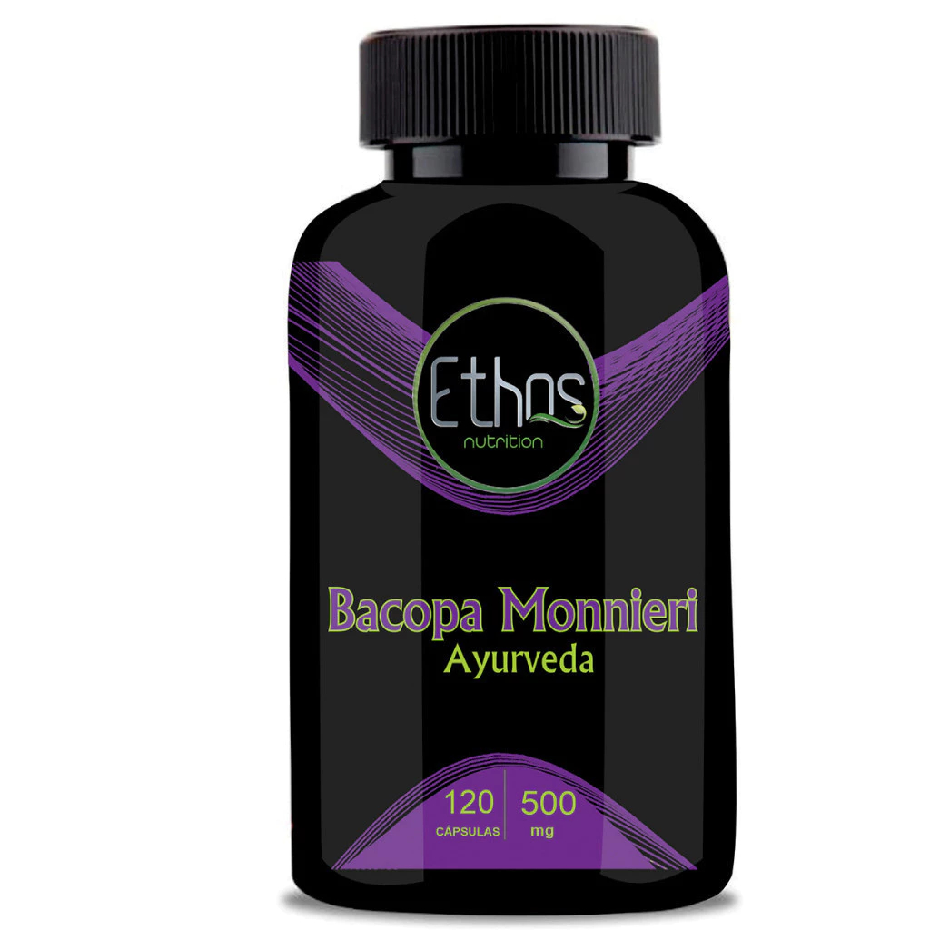 Bacopa Monnieri 500 mg - 120 Cápsulas Ethos Nutrition Foco e Energia