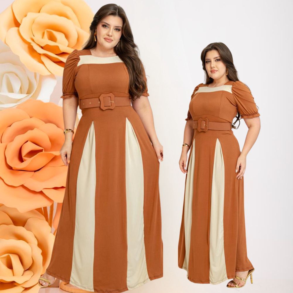 Vestido Feminino Longo Luxo Social Manga Princesa Moda Evangélica Plus Size Congresso Lançamento