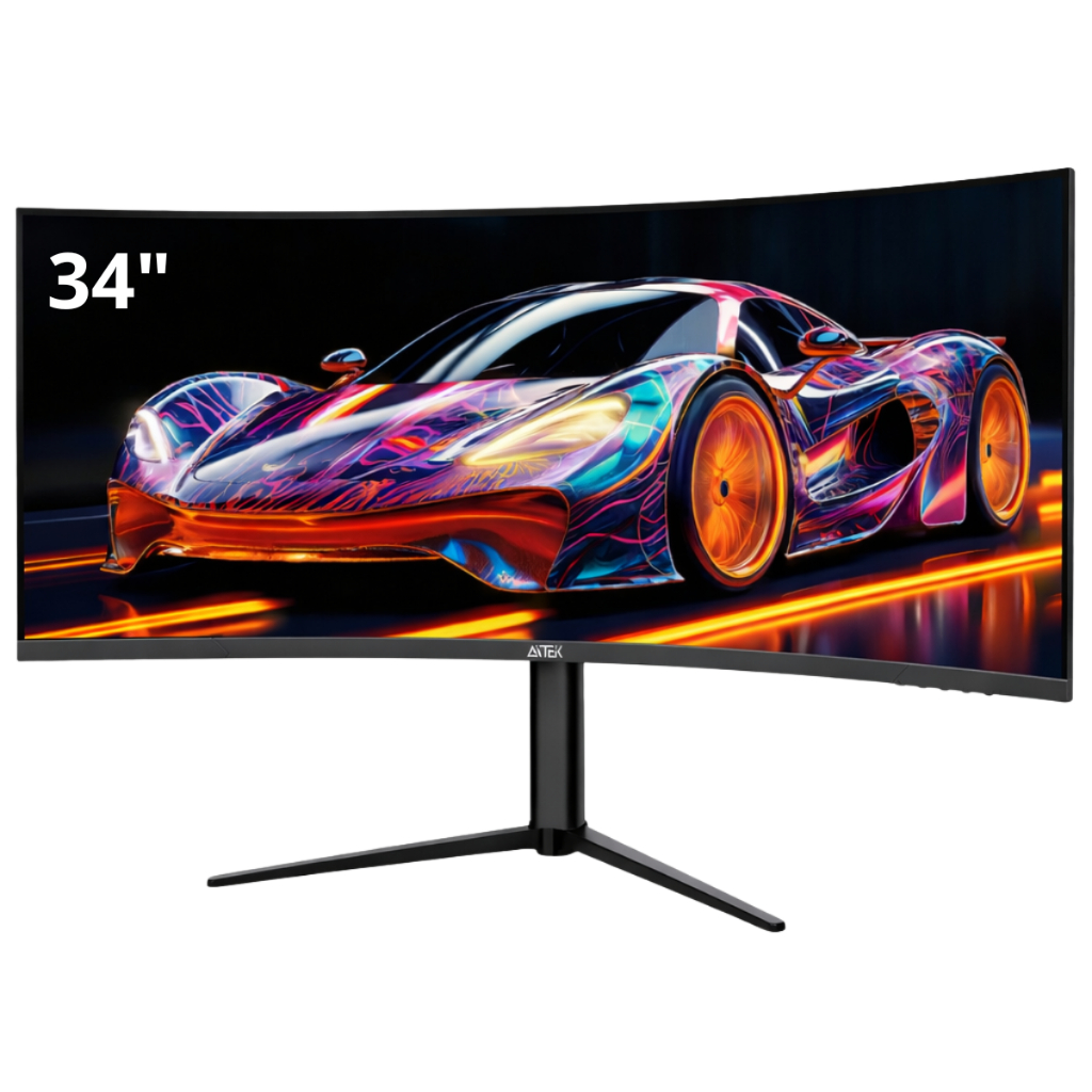Monitor Curvo Gamer LED Rgb 34” Va UltraWide Qhd 4K 1ms 165Hz HDMI/DP/Áudio/USB G-Sync FreeSync