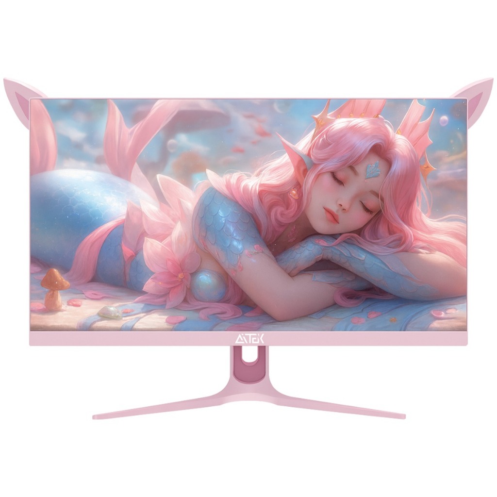 Monitor Rosa Gamer 27" Ips Full HD 1ms 100Hz Amd FreeSync Alto-falante LED Rgb HDMI/VGA/Áudio
