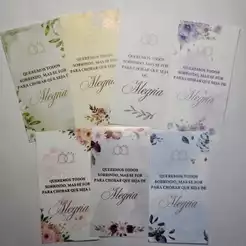 TAG/Arte para Lenços Lágrimas De Alegria Para Casamento 5x10
