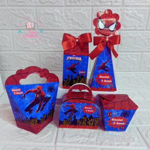 Kit Festa  Homem Aranha_Caixinhas Personalizadas para Lembrancinhas/PEGUE E MONTE