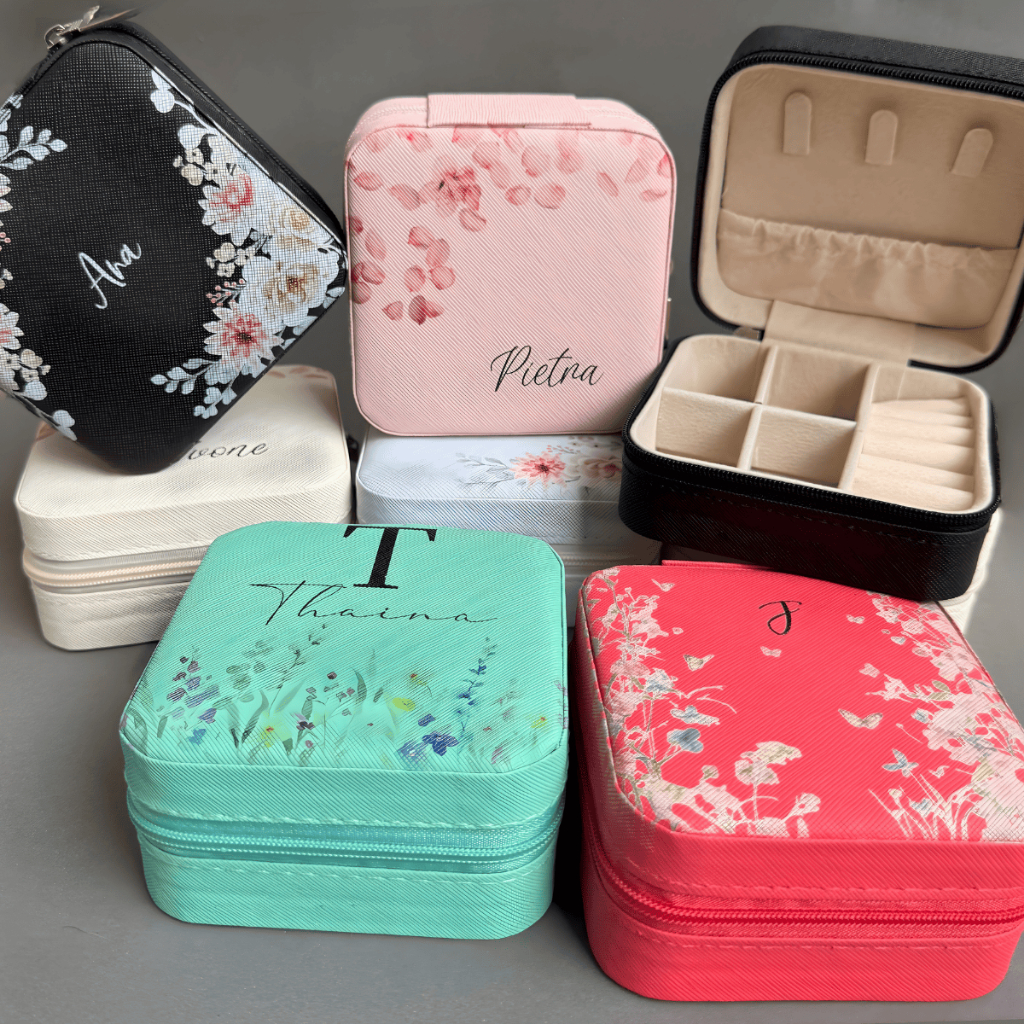 Porta Joias Personalizado Com Nome Estampas Laços em Oferta na Shopee