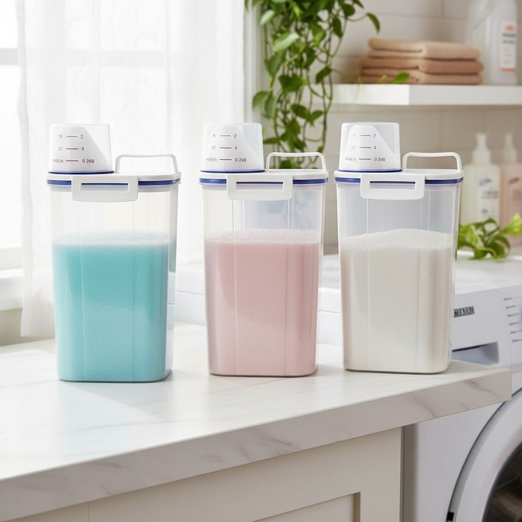 Kit 1 a 6 Dispenser Organizador de Lavanderia Pote Hermético 2,5L Porta Sabão Amaciante Tira Mancha em Oferta na Shopee