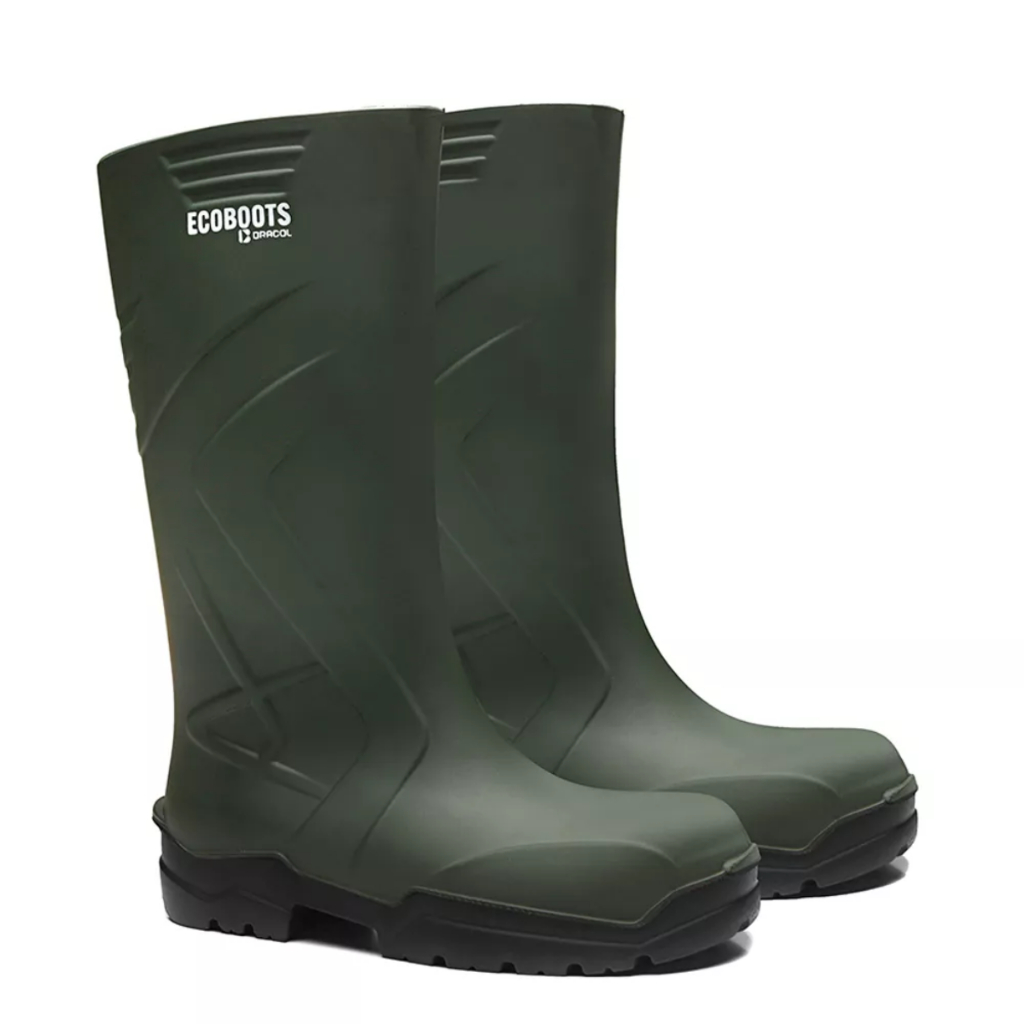 Bota Ecoboots Bracol Puresafe Verde Sola Preta Poliuretano (PU) Com CA