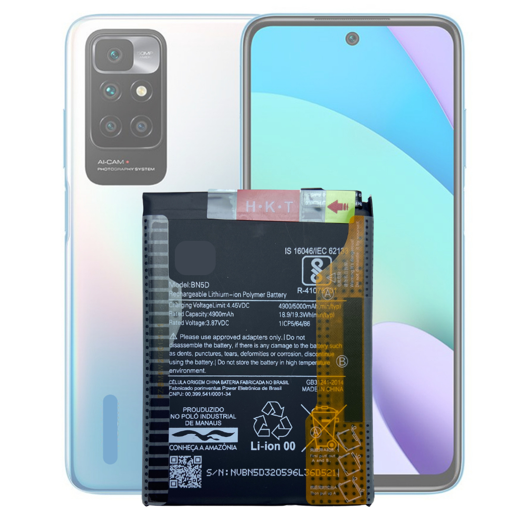 Bateria BN5D Compatível com Xiaomi Redmi Note 11 / Redmi 10 + Garantia Anatel 5000mAh