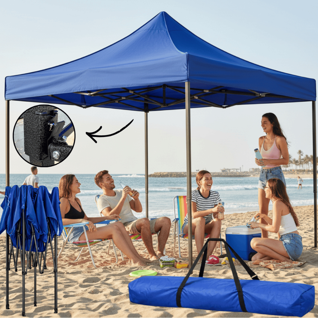 Imagem Tenda Gazebo Sanfonada 3x3 Reforçada Impermeável Praia Feira Aço Articulada Toldo Barraca