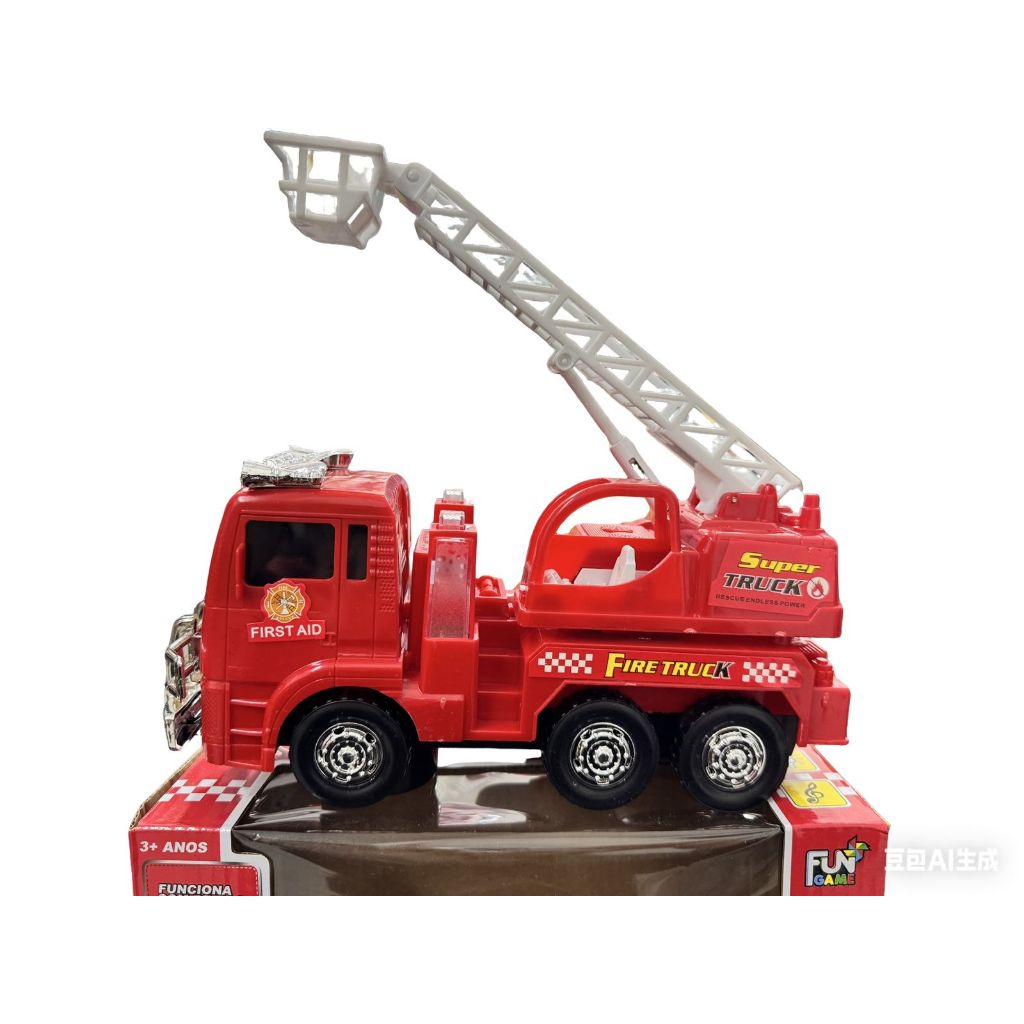 Escavadeira, guindaste, caminhão de bombeiros, carro de brinquedo infantil com música e luzes