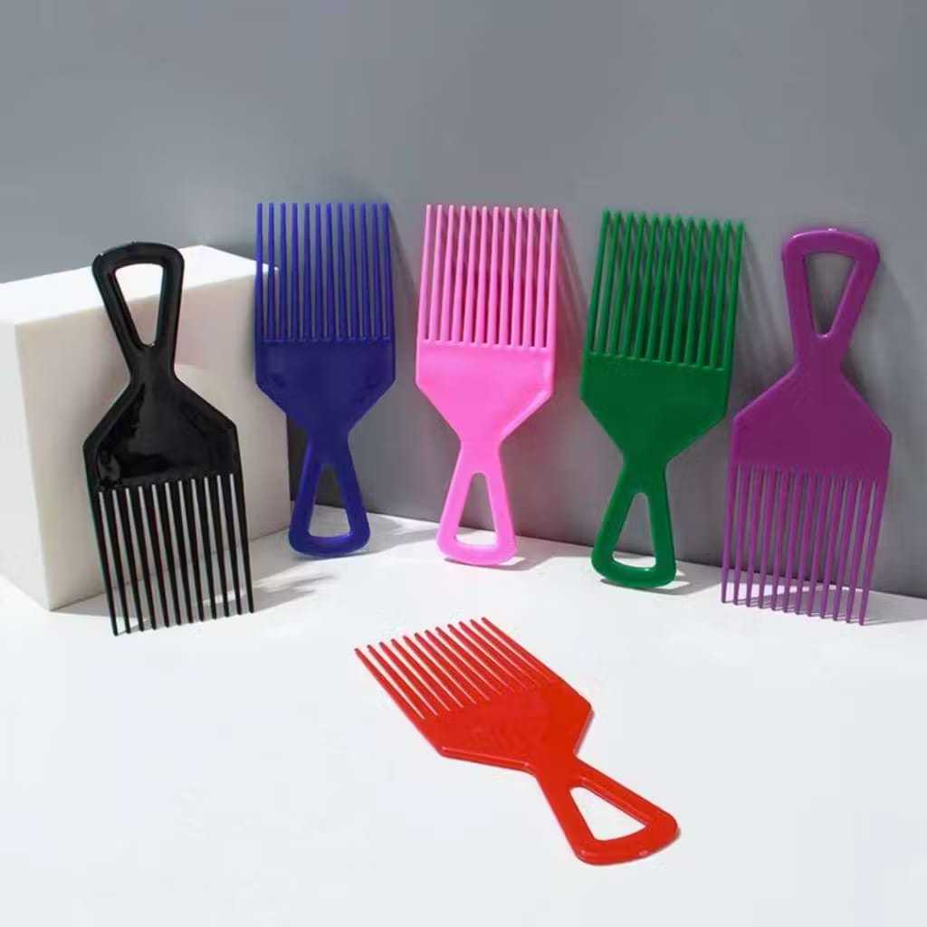 Kit 6 Pente Garfo Profissional Atacado Para Cabelo Cacheado Crespo Afro Black Power Soltar Cachos Volumão