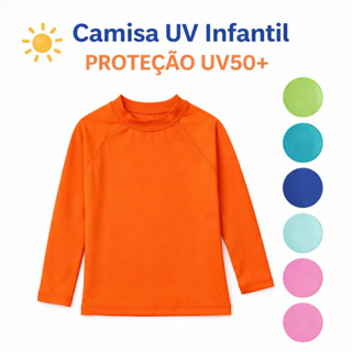 Camisa Proteção Solar UV50+ Infantil Premium – Moda Bebê e Juvenil 1 a 12 Anos em Oferta na Shopee