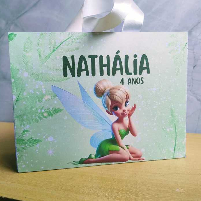 Sacola personalizada Sininho tinker Bell JA VAI MONTADA lembrancinha personalizada de festa tinker Bell sininho