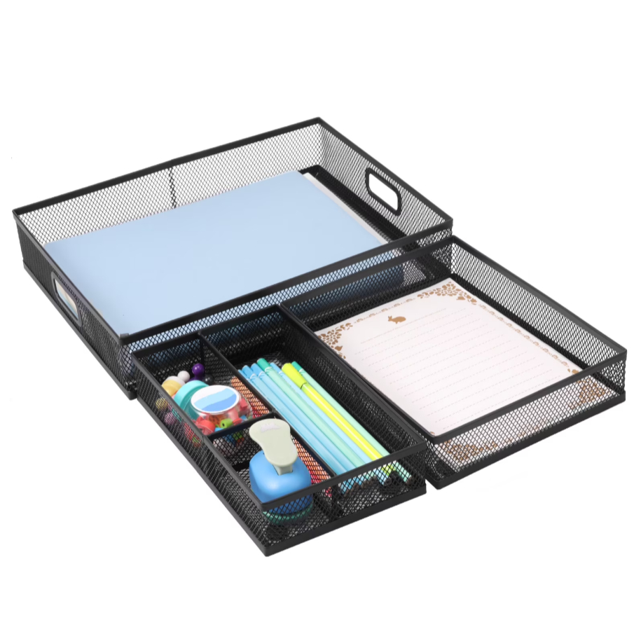 Organizador de Mesa com Bandejas em Ferro Preto em Oferta na Shopee