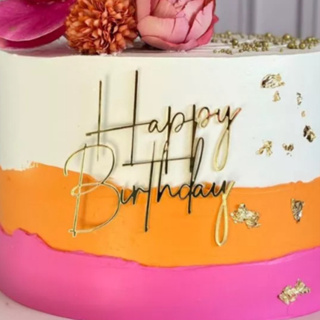 Kit com 08 Unidades de Aplique Happy Birthday Dourado para Bentô Cakes em Oferta na Shopee