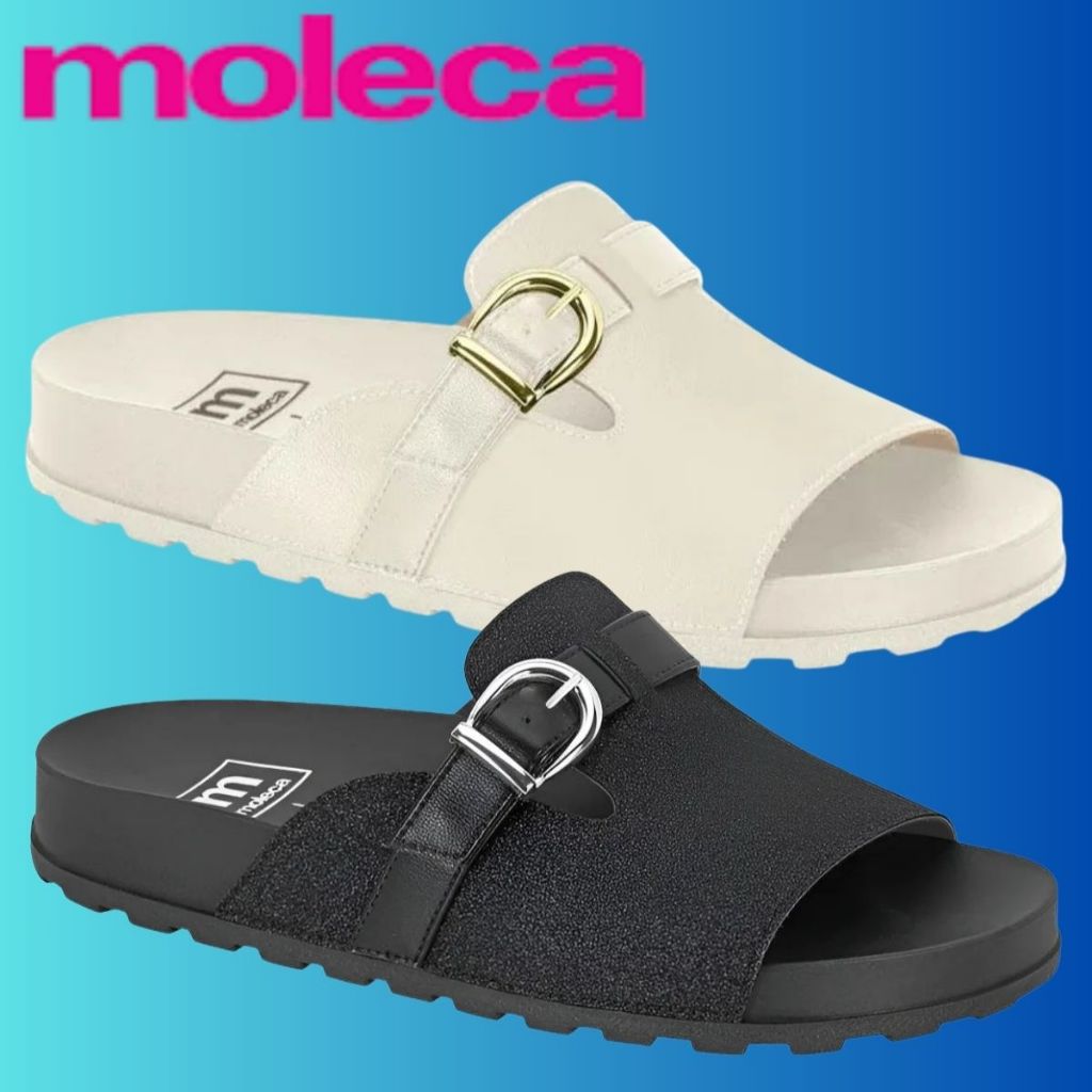 Sandália Clog Feminina Moleca birken Brilhante Fivela Chinelo Slide