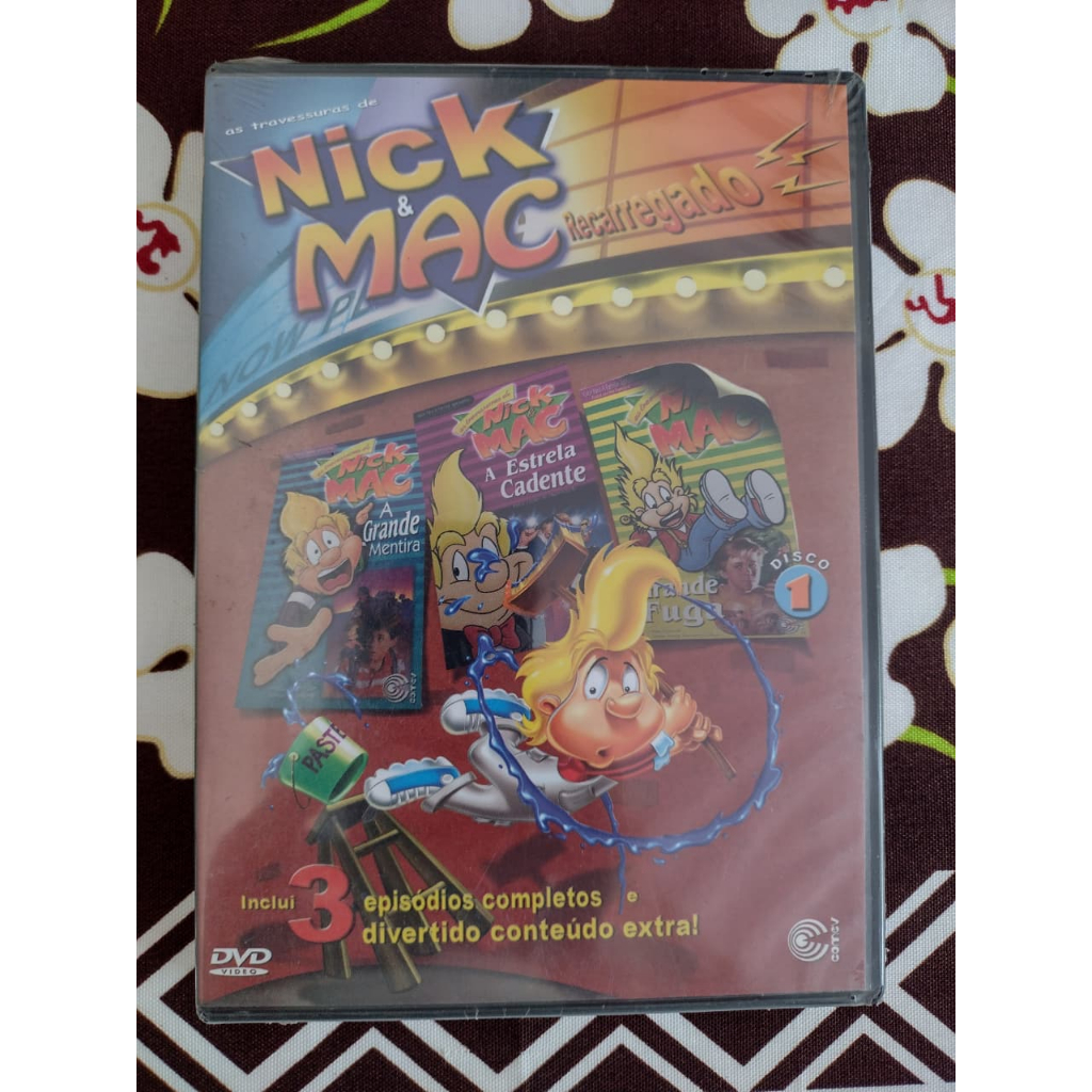 DVD | As Travessuras de Nick e Mac | Recarregado | Inclui 3 Episódios Completos | Novo e Lacrado