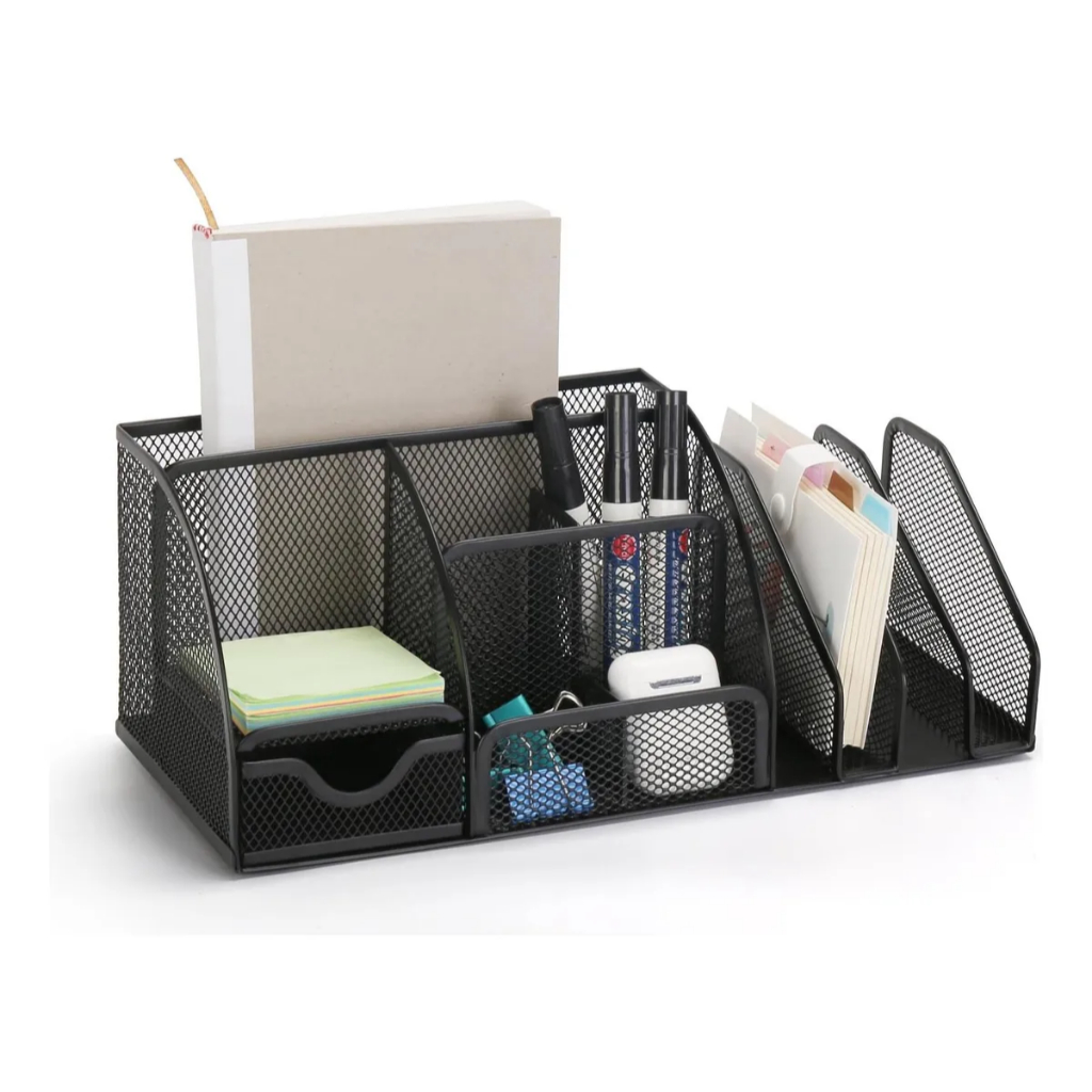 Organizador de Mesa Multiuso em Ferro Preto em Oferta na Shopee