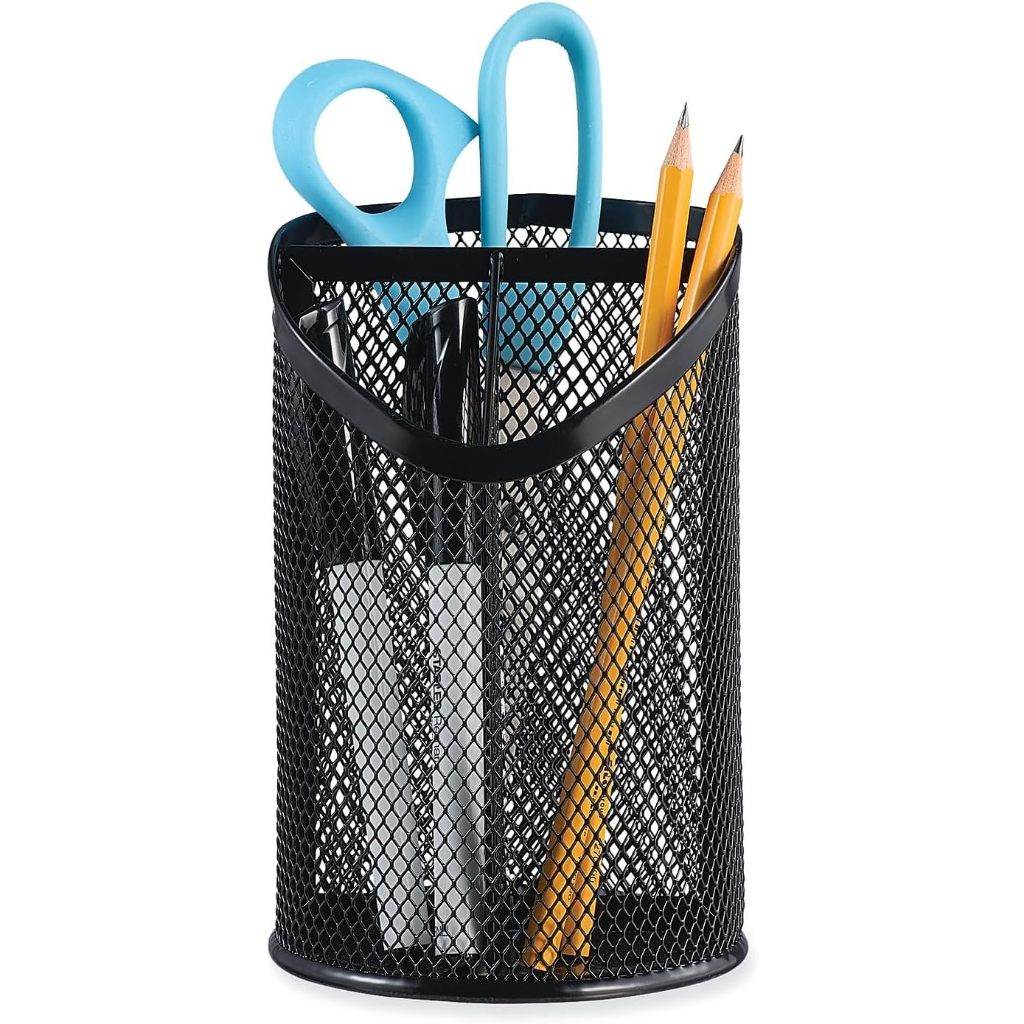 Porta-Canetas Redondo com Divisórias em Ferro