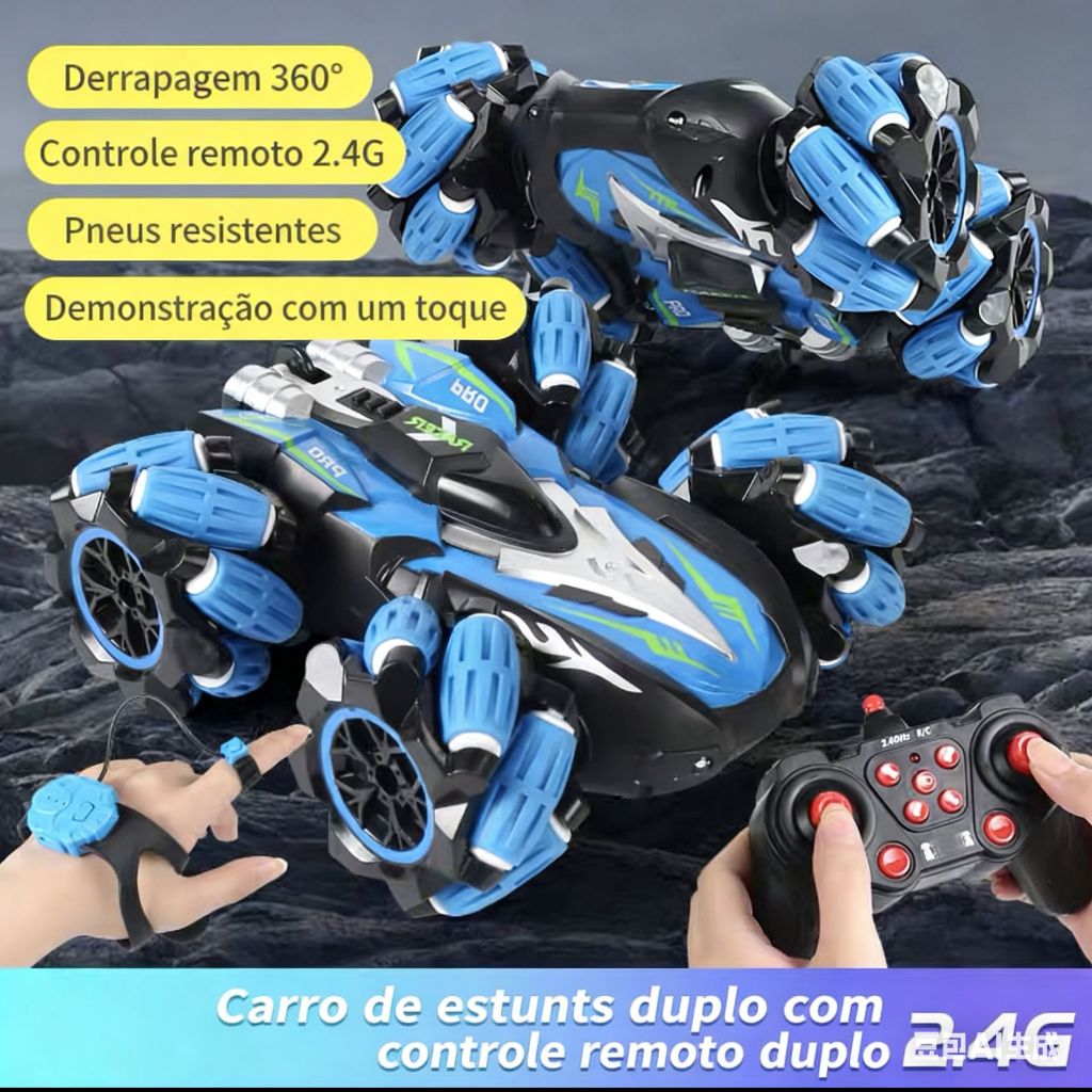 Carro de brinquedo de acrobacias recarregável de dupla face  de controle remoto de carro de acrobacias de 360 graus