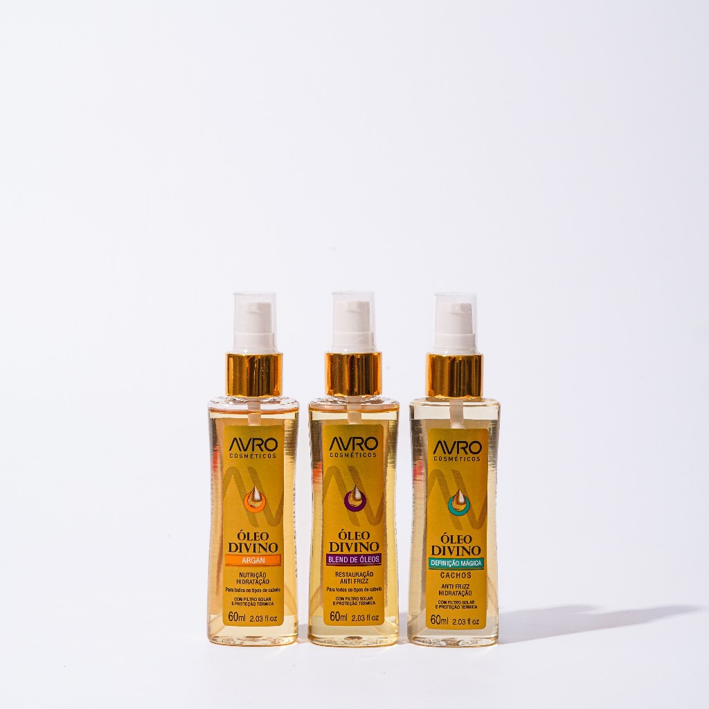 Kit Óleo Divino Argan + Blend de Óleos + Definição Mágica Cachos Avro 60ML