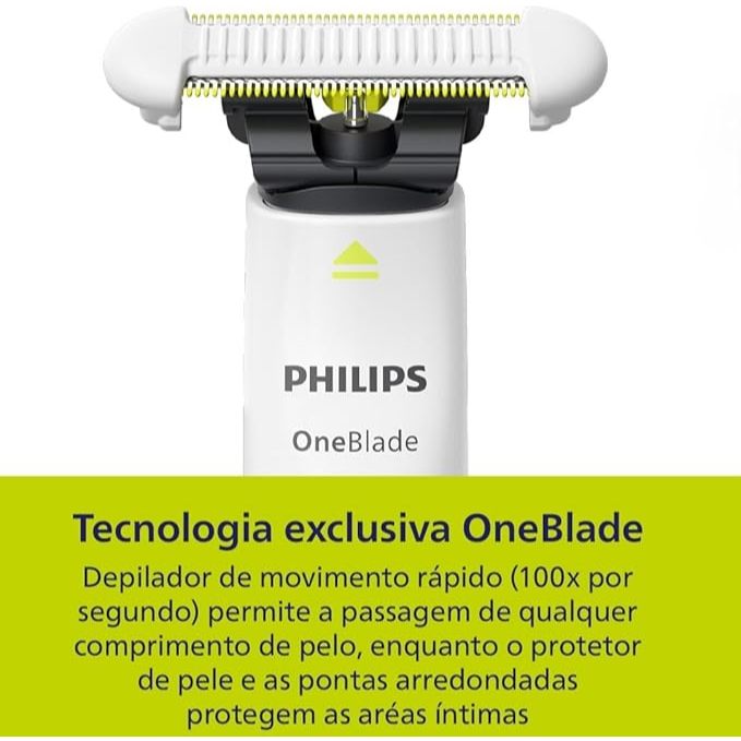 Aparador de Pelos Íntimo Philips OneBlade Intimate QP1924/10 À prova d'água - Bivolt