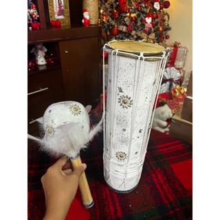 Bacurinha oxalá 25-27cm (4 polegadas de boca) + Maracá branca - tambor ritual produto de luxo música