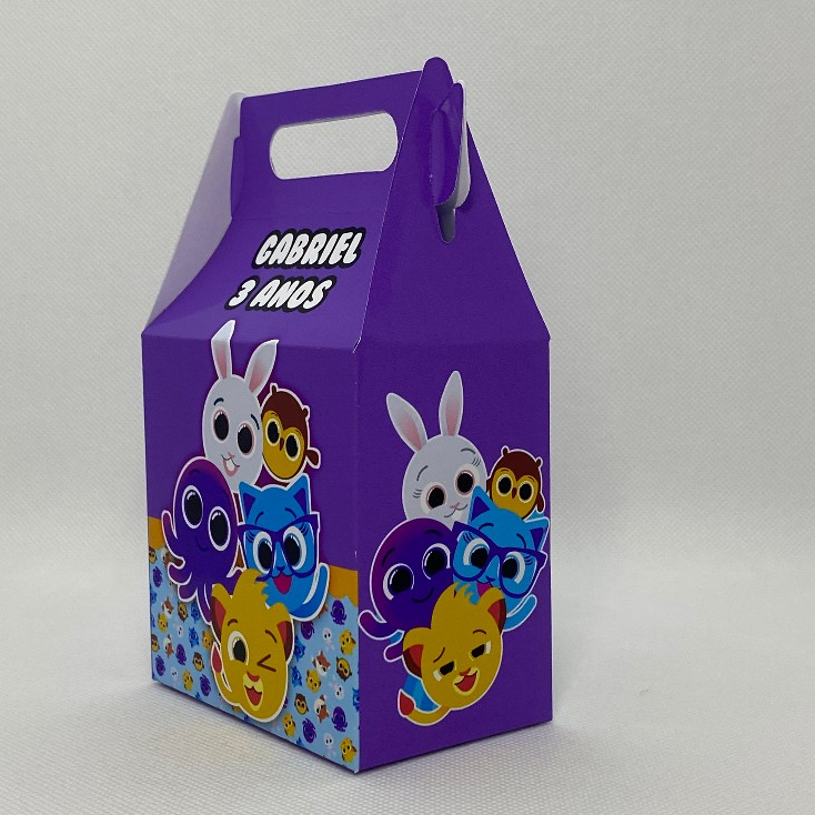 Caixinha Bolofofos Maletinha Personalizada com Nome Idade Lembrancinha Festa Infantil Aniversário