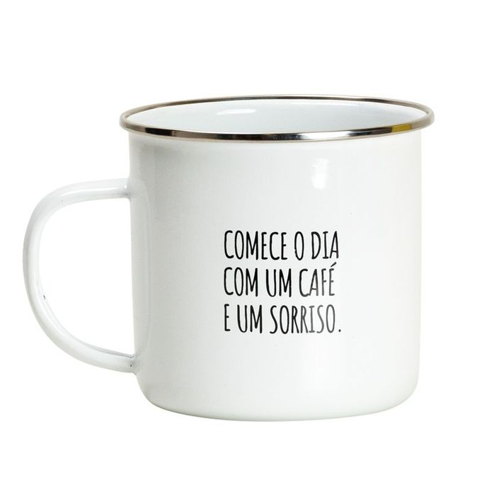 Caneca Adoçadinhos Branca Um Café e um Sorriso Imaginarium