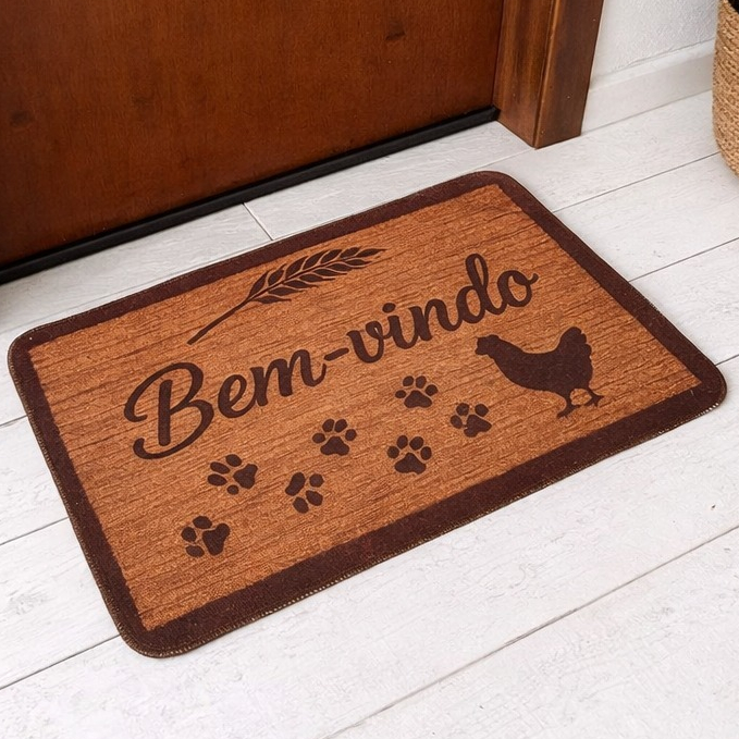 Tapete Bem Vindo Porta de Entrada 40x60cm Estampado em Oferta na Shopee