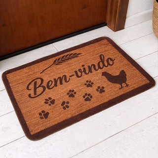 Tapete Bem Vindo Porta de Entrada 40x60cm Estampado em Oferta na Shopee