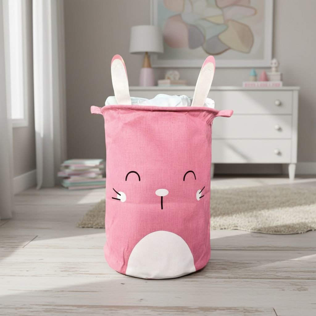 Cesto de roupa suja Infantil Organizador de Brinquedos Dobrável Estampa de Bichinhos para sua casa decoração para quarto