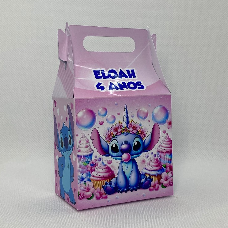 Caixinha Lilo Stitch Maletinha Personalizada com Nome Idade Lembrancinha Festa Infantil Aniversário