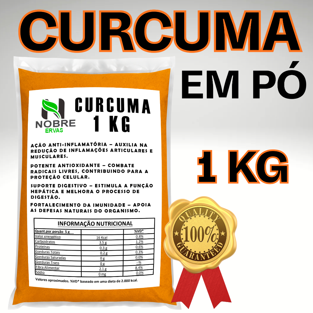 Açafrão Cúrcuma em Pó Puro Premium 1kg em Oferta na Shopee