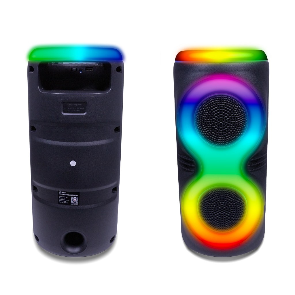 Caixa de som Bluetooth Portátil Com Led RGB Portátil FM USB TWS 30W Para Praia, Festa ou Viagem