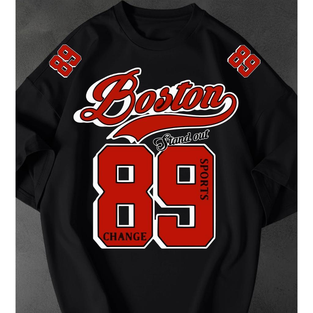 Camisetão Feminina Boston 89 Estampada Streetwear Oversized Estilosa Tshirt 100% Algodão Premium