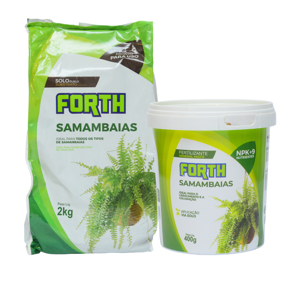 Kit FORTH Fertilizante Substrato Samambaia 2kg + Samambaia 400g