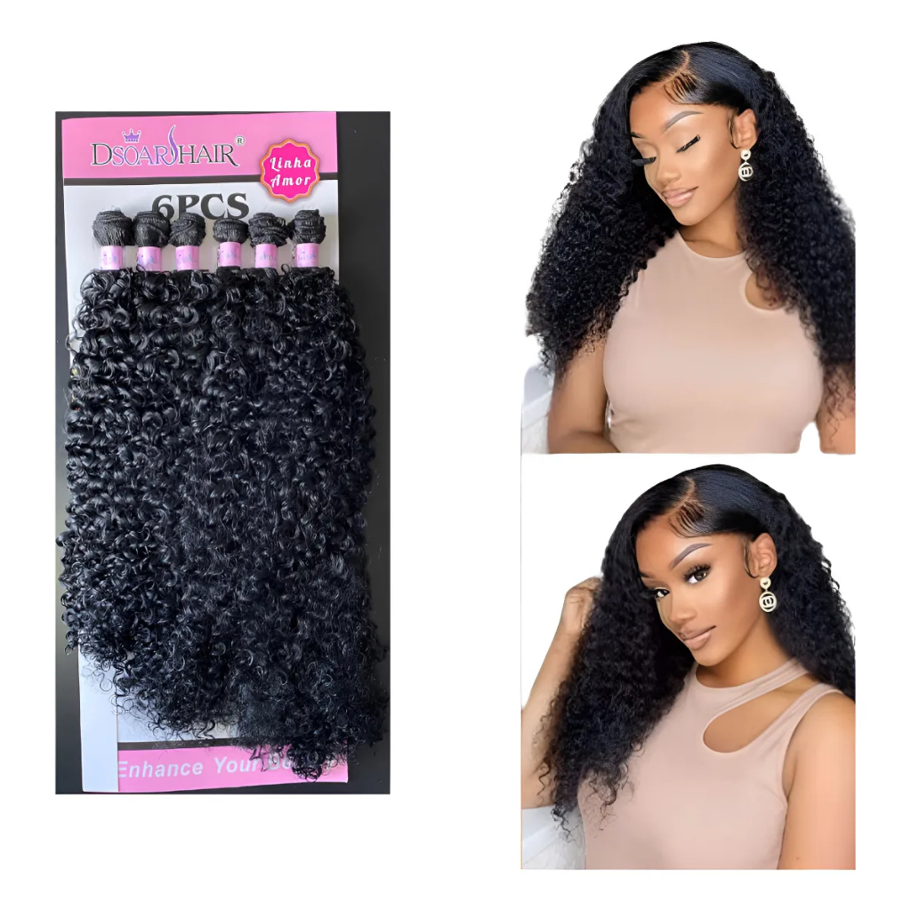 cabelo BELEZURA bio fibra cacheado com 6 telas 300 gramas em Oferta na Shopee